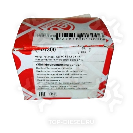 01300 Датчик температуры M14x1.5 SW19 24V 120C MB/SCANIA Febi купить рис.3